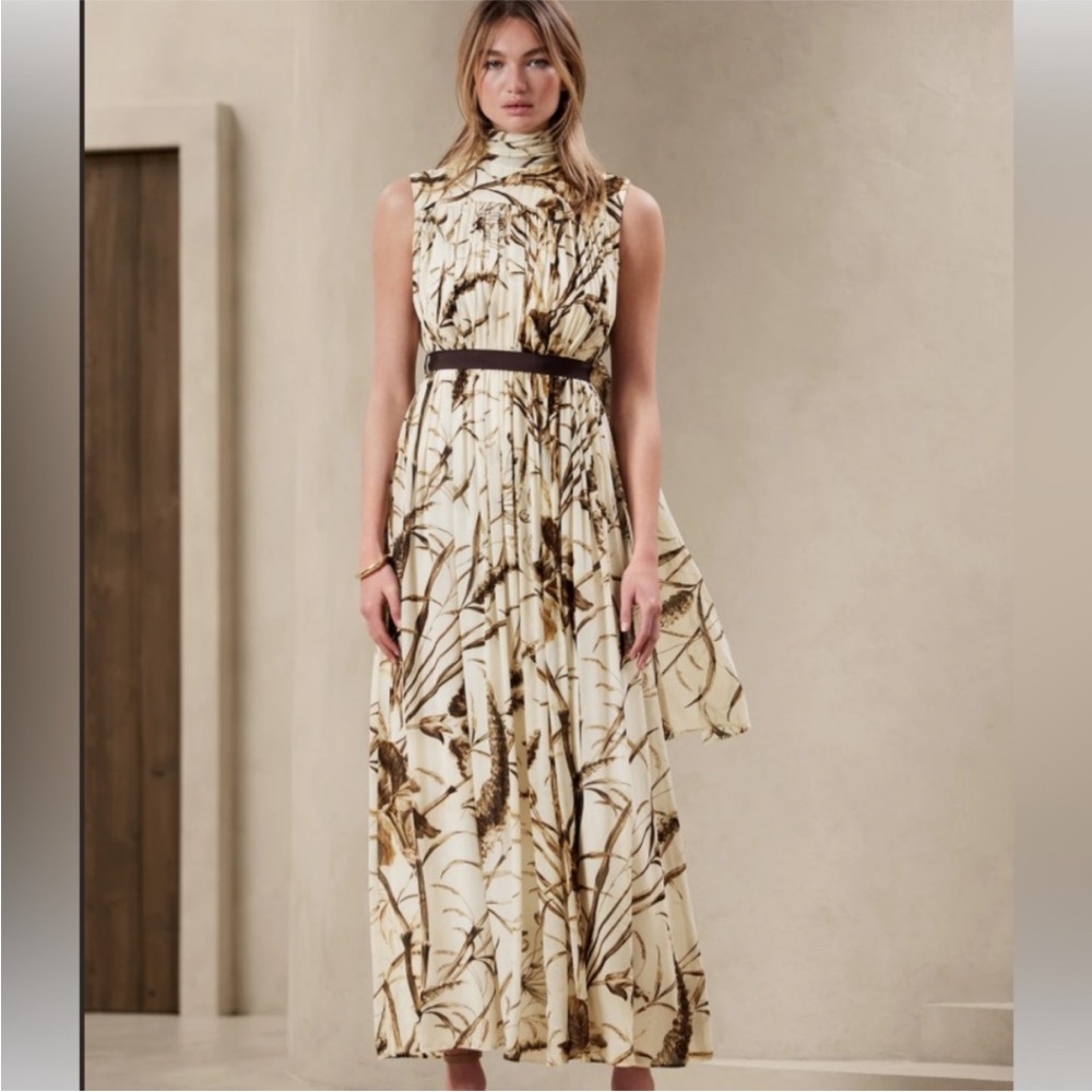 Banana Republic Black and Cream Valentina Maxi Dress M